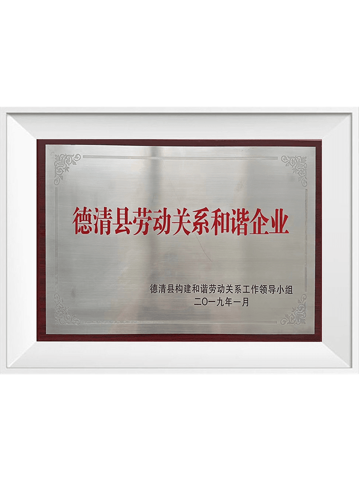 德清縣勞動關系和諧企業(yè)